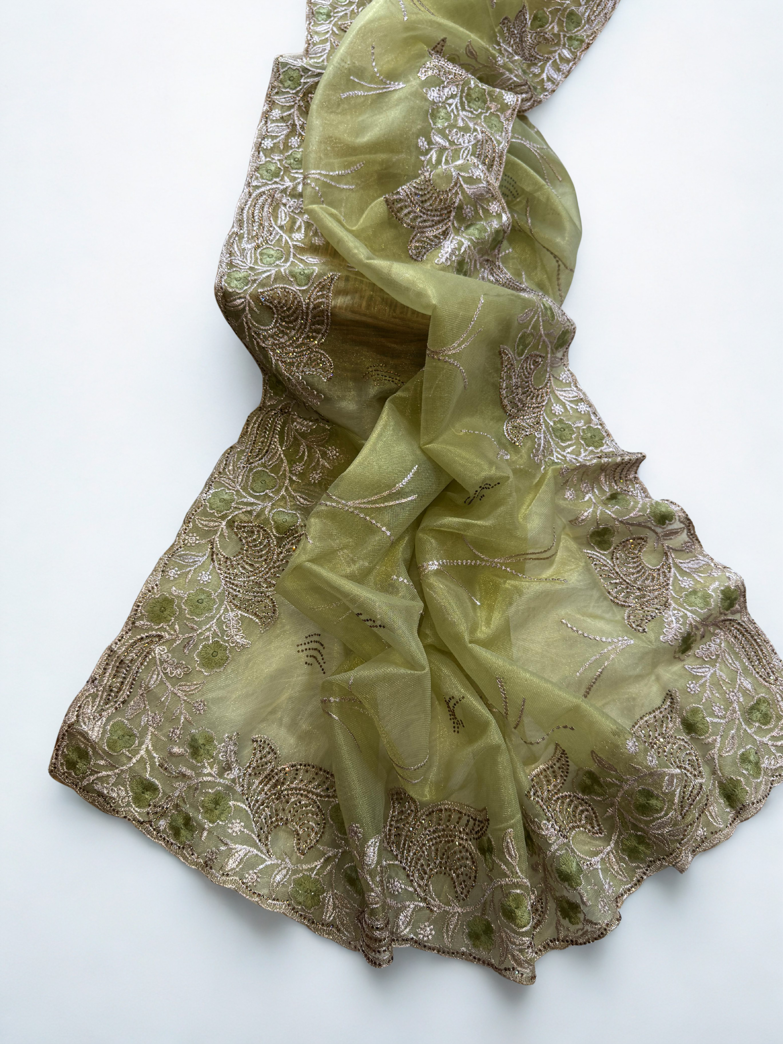 Exclusive Tissue Silk Saree with Viscos Thread & Zarkhan Work