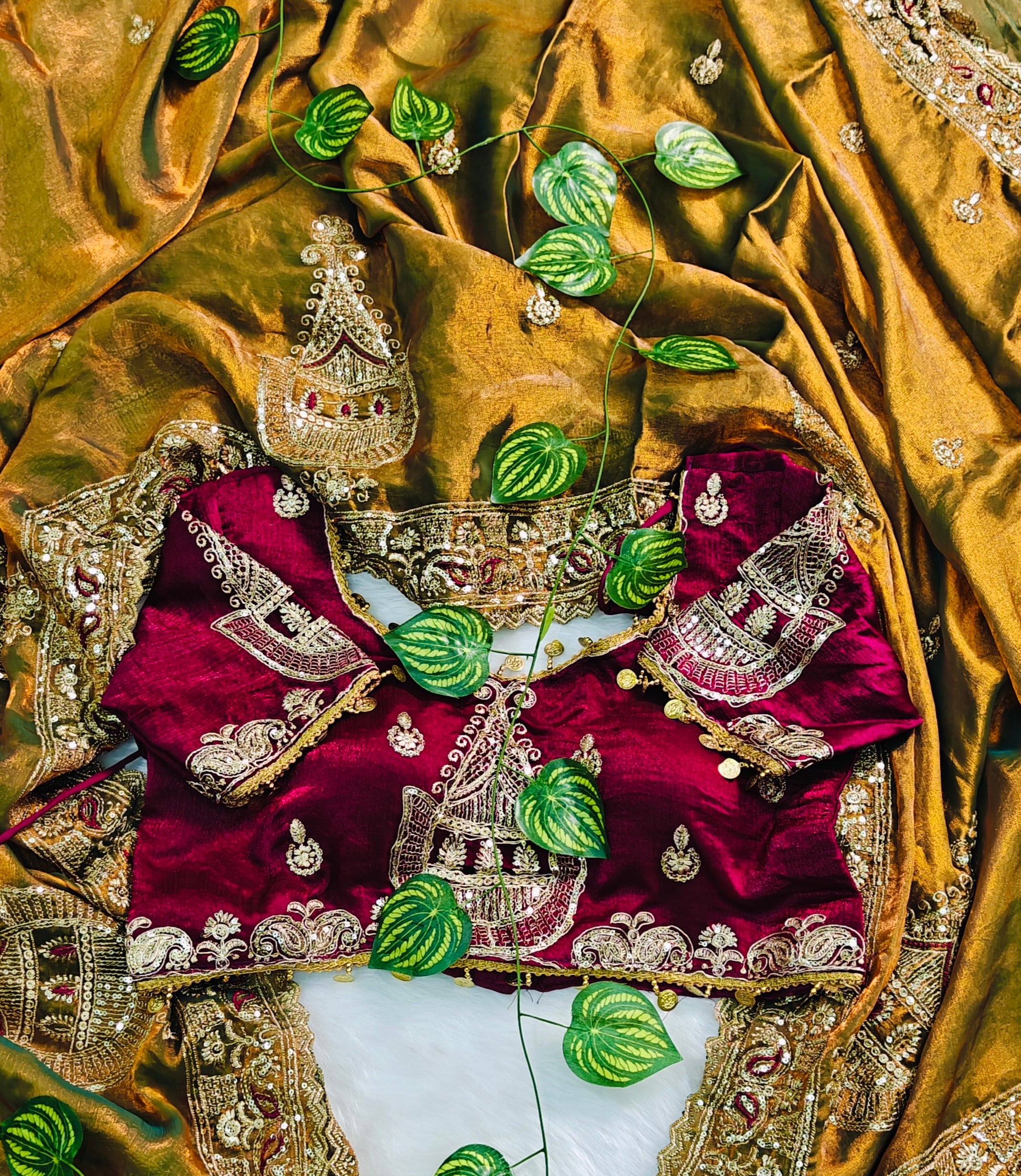 Designer Party Wear Fendy Chiffon Silk Saree with Multi & Sequence Embroidery and Stitched Blouse