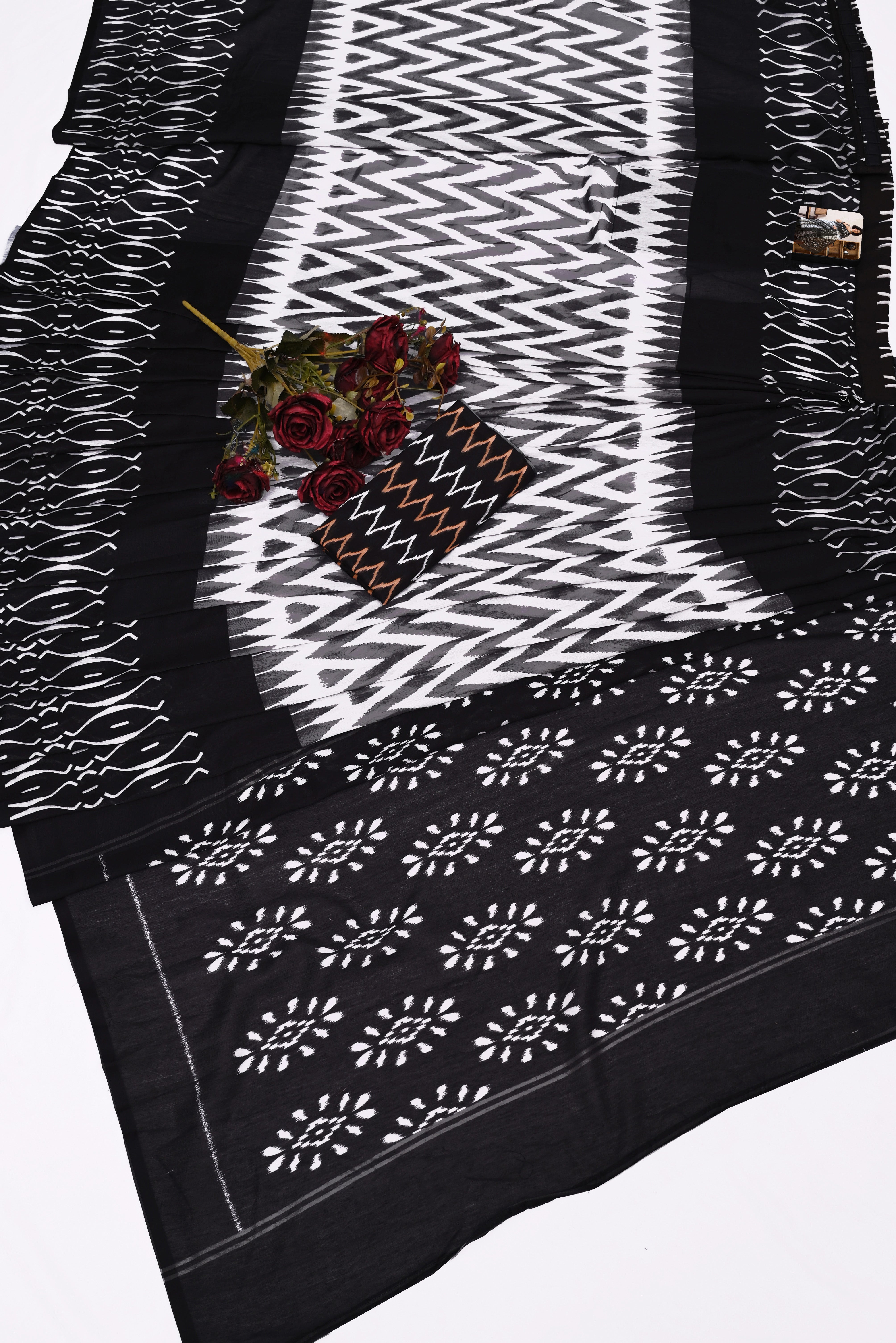 CLOVIRA Pure Soft Mul Cotton Silk Ready-to-Wear Saree with Pocket