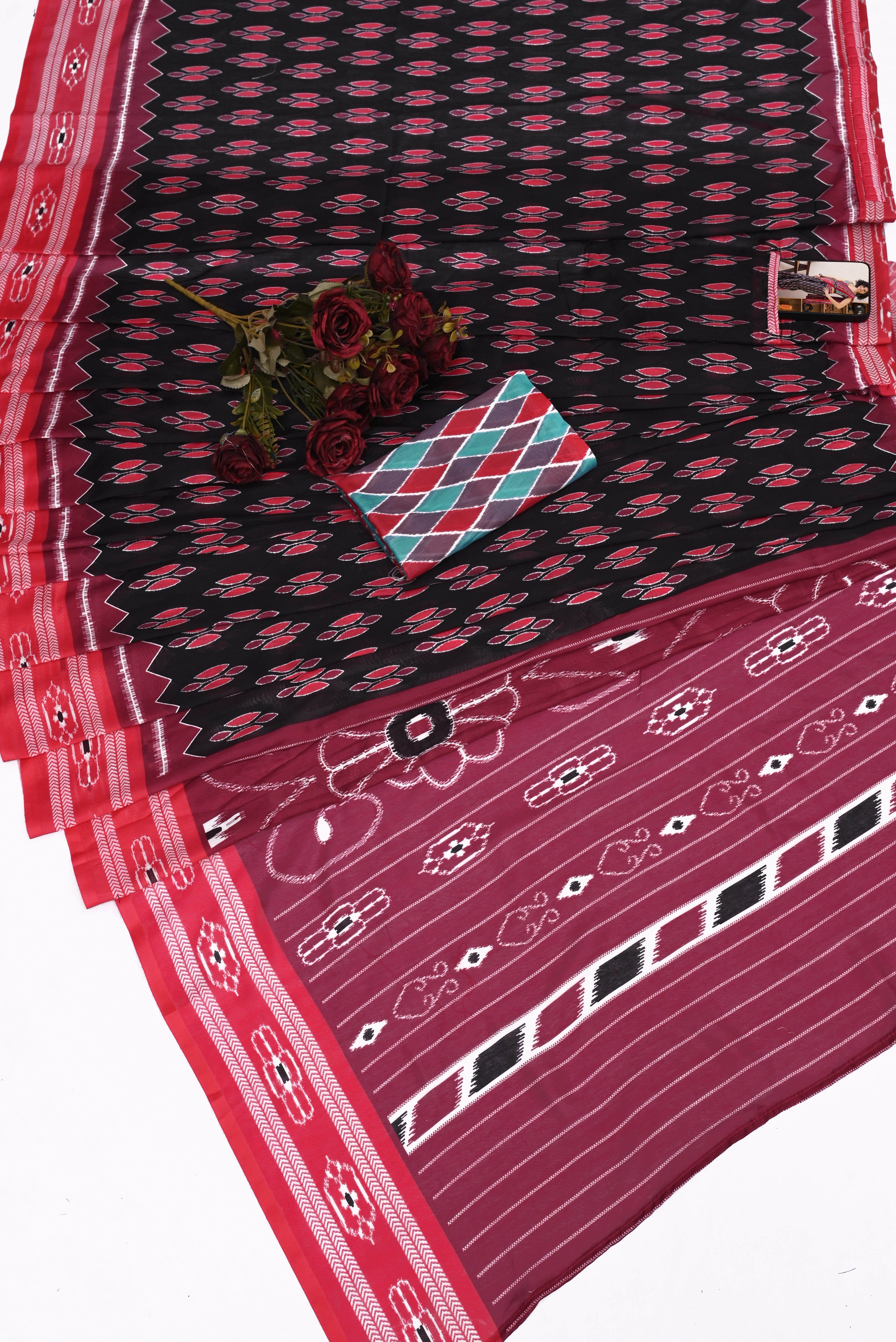 CLOVIRA Pure Soft Mul Cotton Silk Ready-to-Wear Saree with Pocket