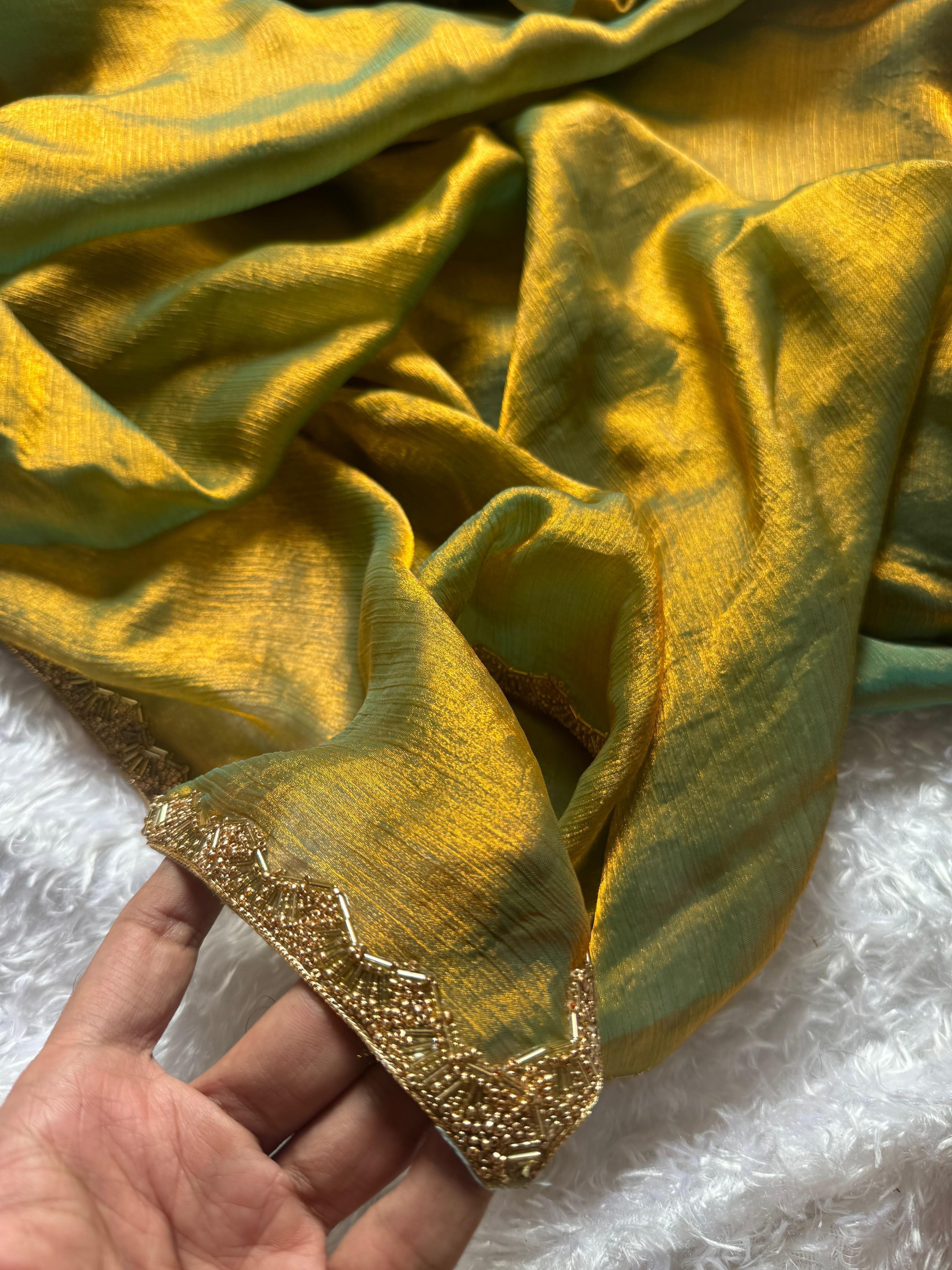 CLOVIRA Radiant Fancy Silk Saree with Stitched Blouse | Elegant Designer Party Wear Collection