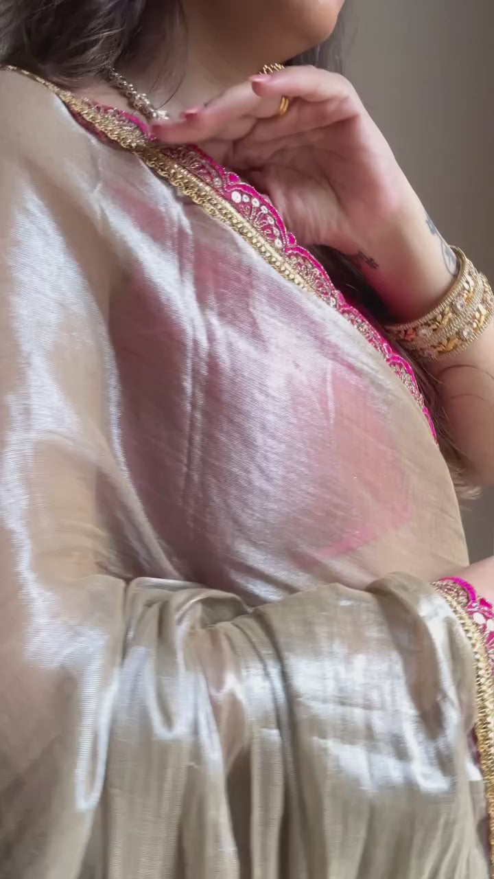 CLOVIRA Tissue Silk Saree