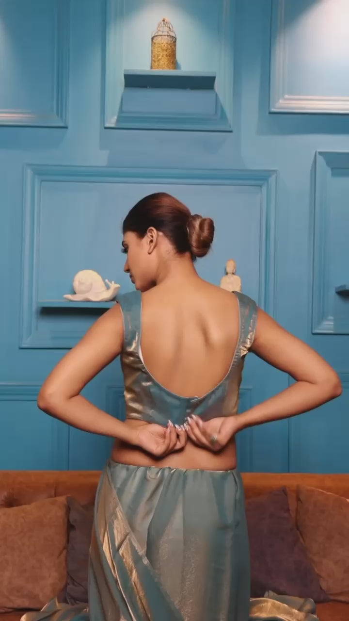 CLOVIRA Fancy Silk Saree with Stitched Blouse | Elegant Designer Party Wear Collection