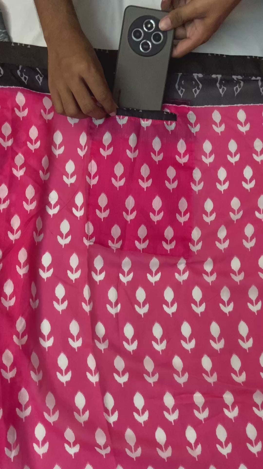 CLOVIRA Pure Soft Mul Cotton Silk Ready-to-Wear Saree with Pocket