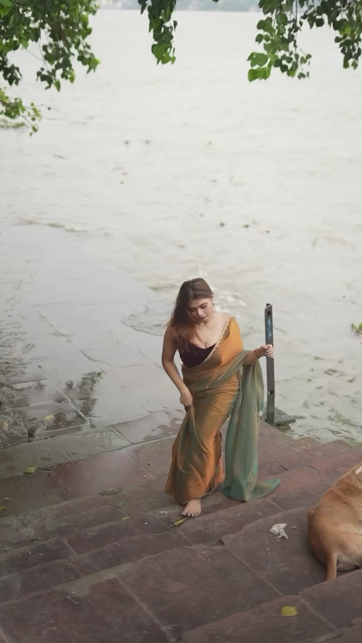 CLOVIRA Radiant Fancy Silk Saree with Stitched Blouse | Elegant Designer Party Wear Collection