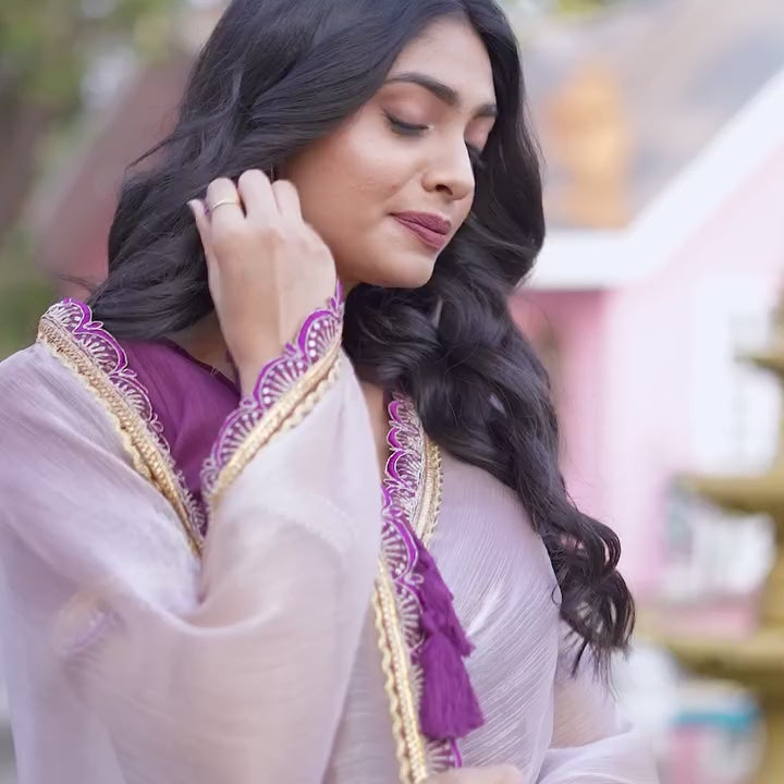 CLOVIRA Tissue Silk Saree