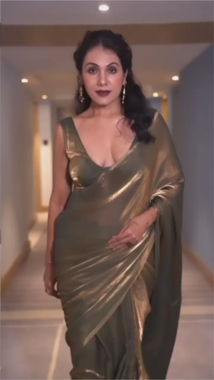 CLOVIRA Fancy Silk Saree with Stitched Blouse | Elegant Designer Party Wear Collection
