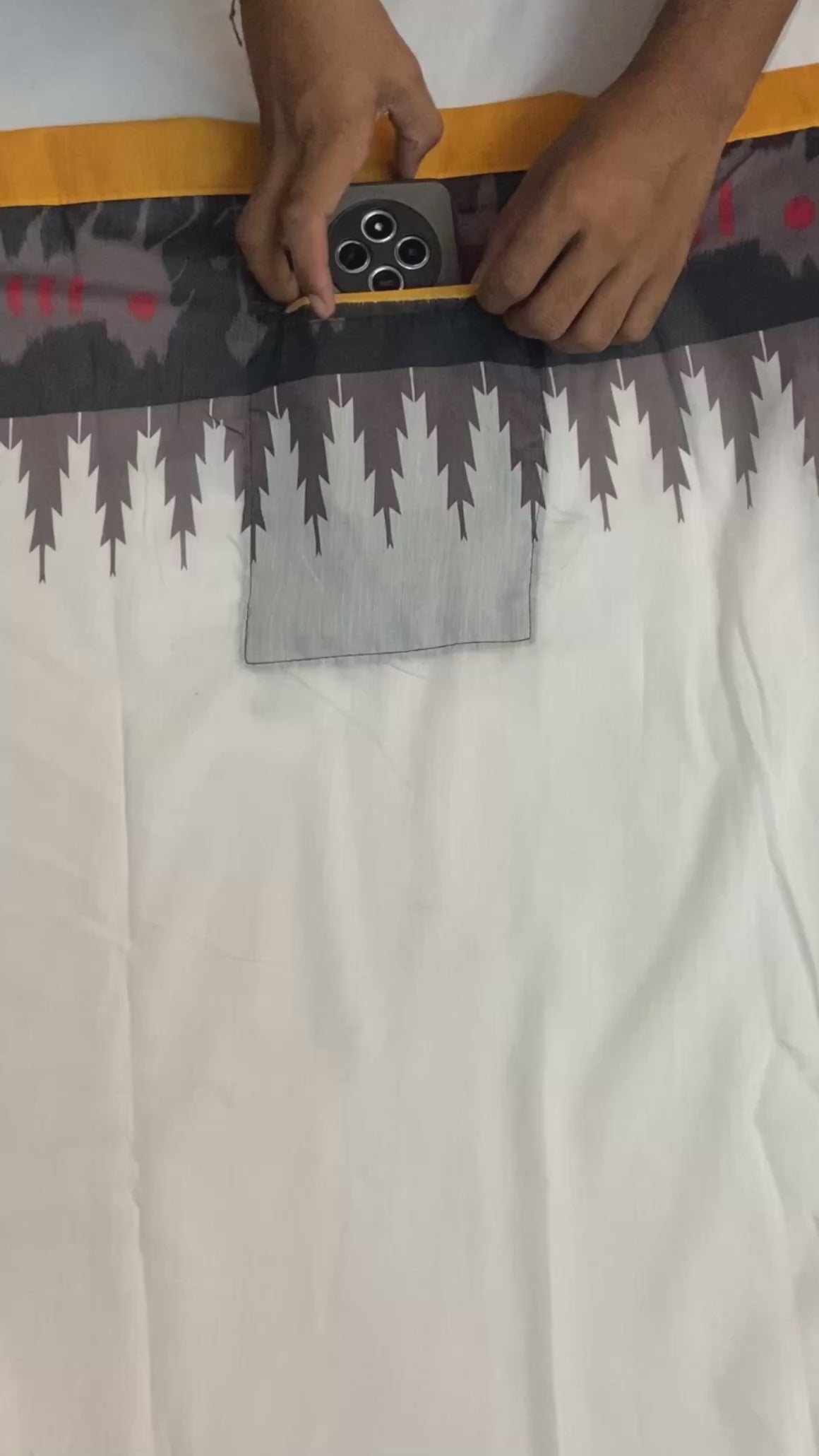 CLOVIRA Pure Soft Mul Cotton Silk Ready-to-Wear Saree with Pocket