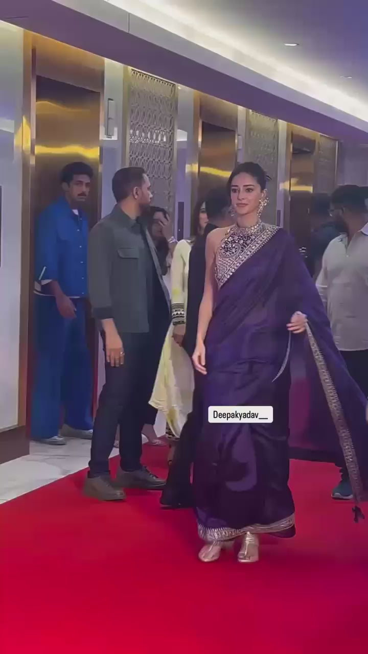 CLOVIRA Purple Two-Tone Fancy Silk Saree