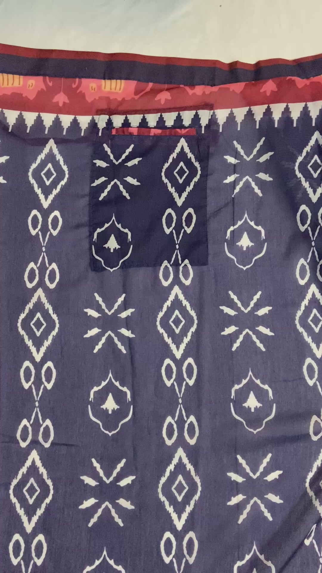 CLOVIRA Pure Soft Mul Cotton Silk Ready-to-Wear Saree with Pocket