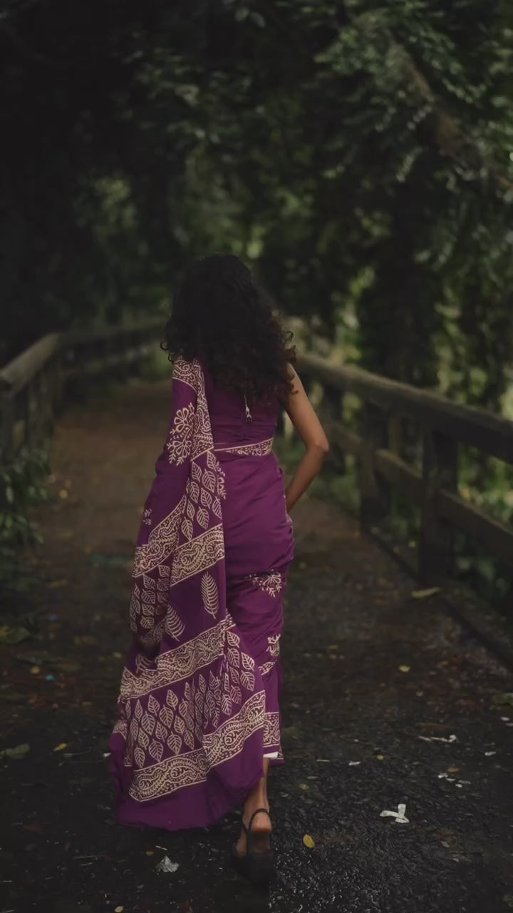 CLOVIRA Pure Soft Mul Cotton Silk Ready-to-Wear Saree with Pocket