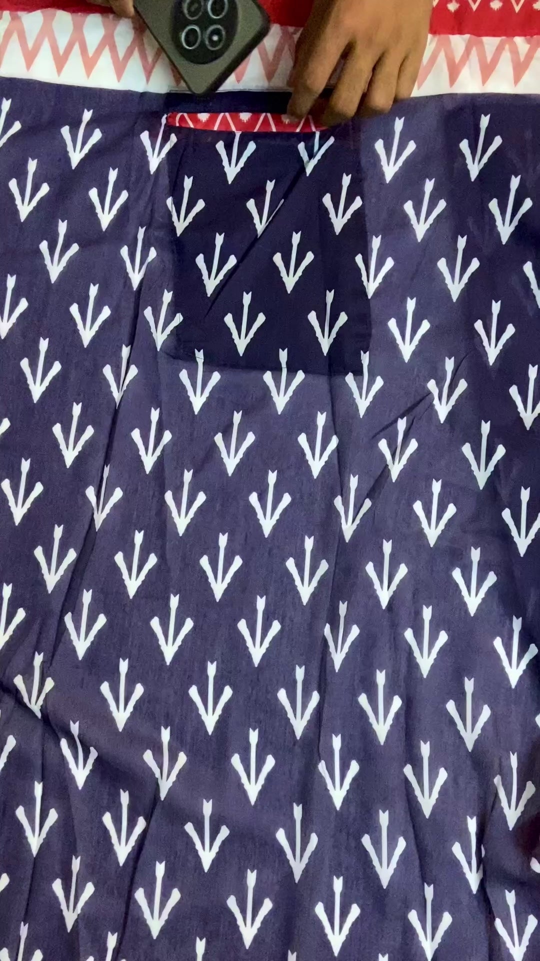 CLOVIRA Pure Soft Mul Cotton Silk Ready-to-Wear Saree with Pocket